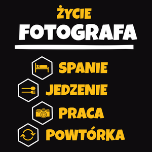 Fotograf - Spanie Jedzenie - Męska Bluza z kapturem Czarna