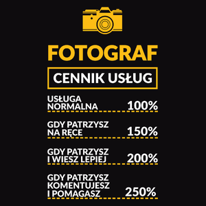 Fotograf - Cennik Usług - Męska Bluza z kapturem Czarna