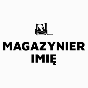 Napis Magazynier - Poduszka Biała