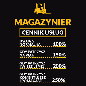 Magazynier - Cennik Usług - Męska Bluza z kapturem Czarna