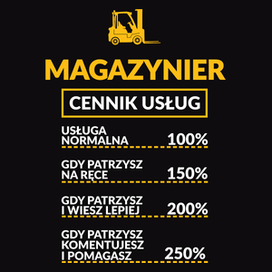 Magazynier - Cennik Usług - Męska Bluza Czarna