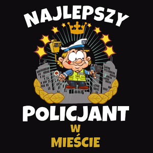 Najlepszy Policjant W Mieście - Męska Bluza z kapturem Czarna