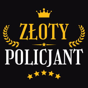 Złoty Policjant - Męska Koszulka Czarna