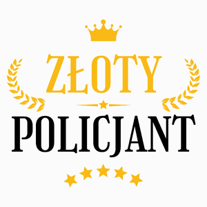 Złoty Policjant - Poduszka Biała