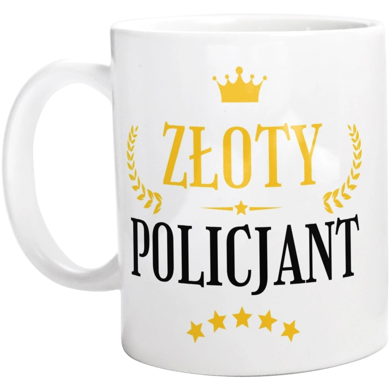 Złoty Policjant - Kubek Biały