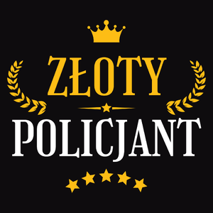 Złoty Policjant - Męska Bluza z kapturem Czarna