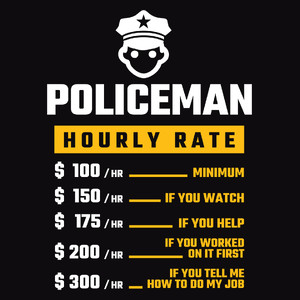 Hourly Rate Policeman - Męska Bluza z kapturem Czarna