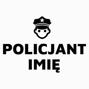 Napis Policjant - Poduszka Biała