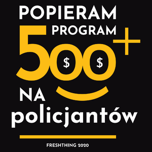 Program 500 Plus Na Policjantów - Męska Bluza z kapturem Czarna