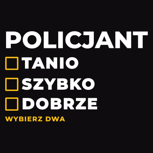 Szybko Tanio Dobrze Policjant - Męska Bluza z kapturem Czarna