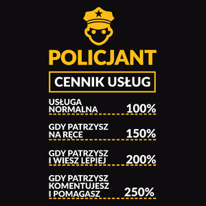 Policjant - Cennik Usług - Męska Bluza z kapturem Czarna