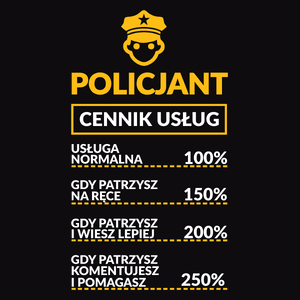 Policjant - Cennik Usług - Męska Bluza Czarna