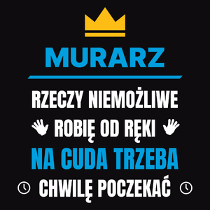 Murarz Rzeczy Niemożliwe Robię Od Ręki - Męska Bluza z kapturem Czarna