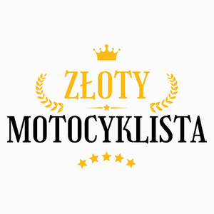 Złoty Motocyklista - Poduszka Biała