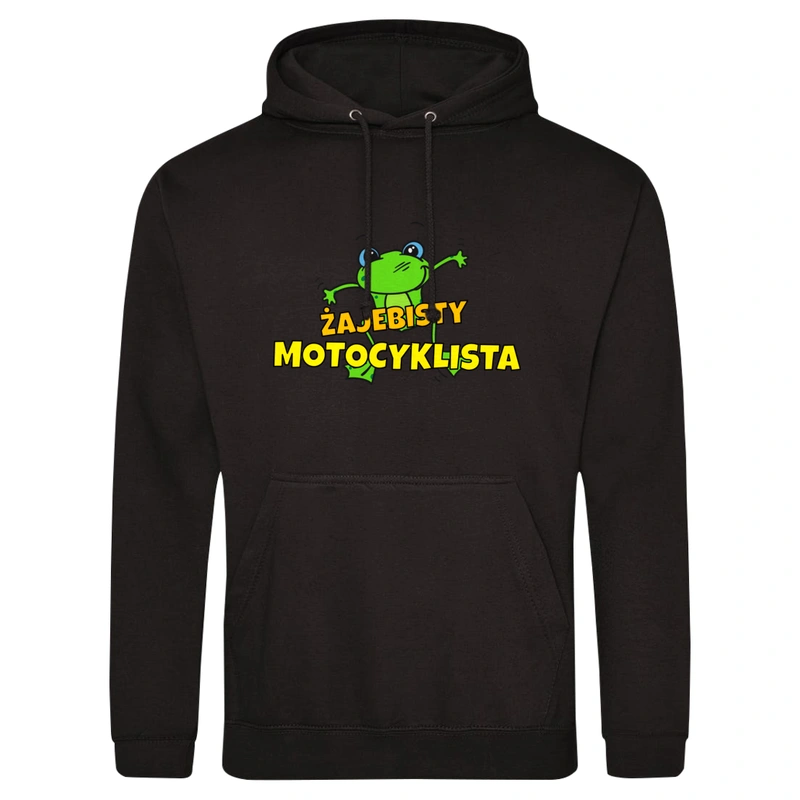 Żajebisty Motocyklista - Męska Bluza z kapturem Czarna