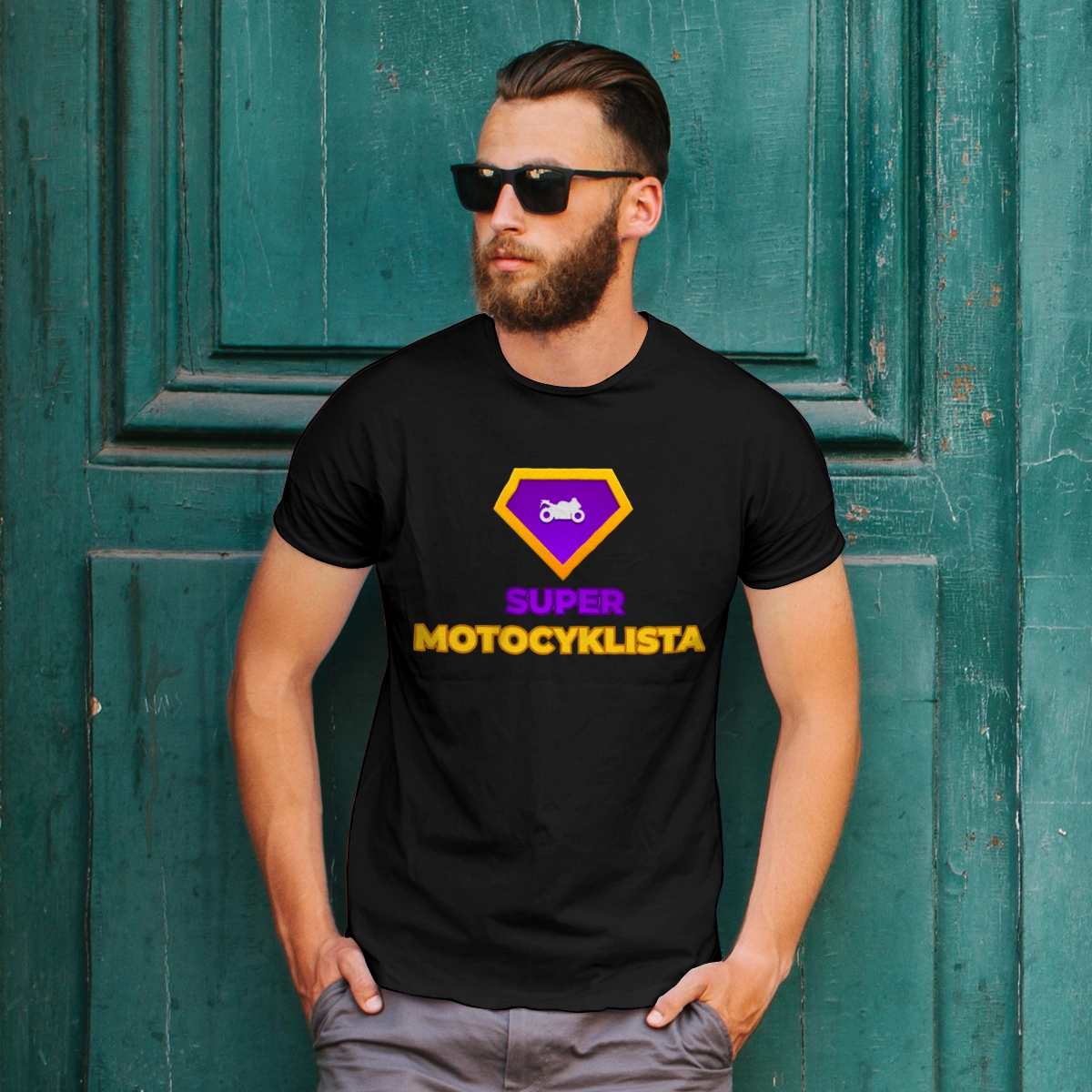 Super Motocyklista - Męska Koszulka Czarna