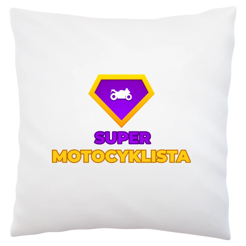 Super Motocyklista - Poduszka Biała