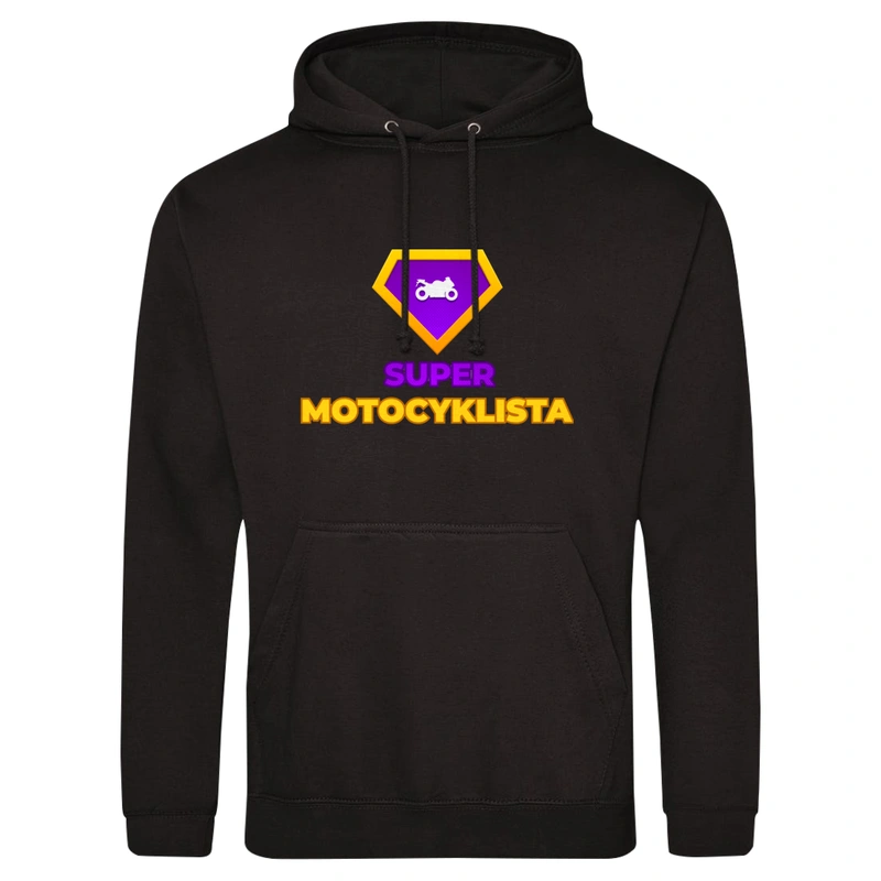 Super Motocyklista - Męska Bluza z kapturem Czarna