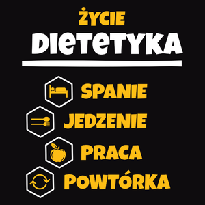 Dietetyk - Spanie Jedzenie - Męska Bluza Czarna