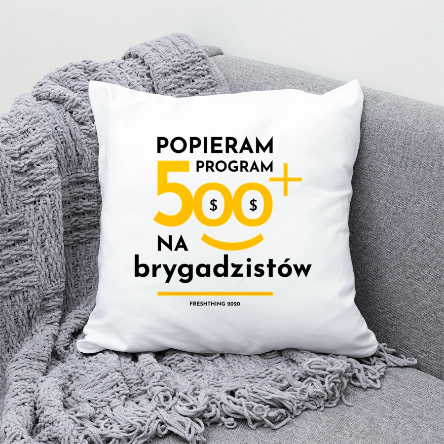 Program 500 Plus Na Brygadzistów - Poduszka Biała