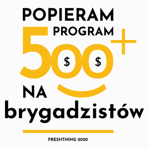 Program 500 Plus Na Brygadzistów - Poduszka Biała