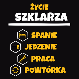 Szklarz - Spanie Jedzenie - Męska Bluza z kapturem Czarna