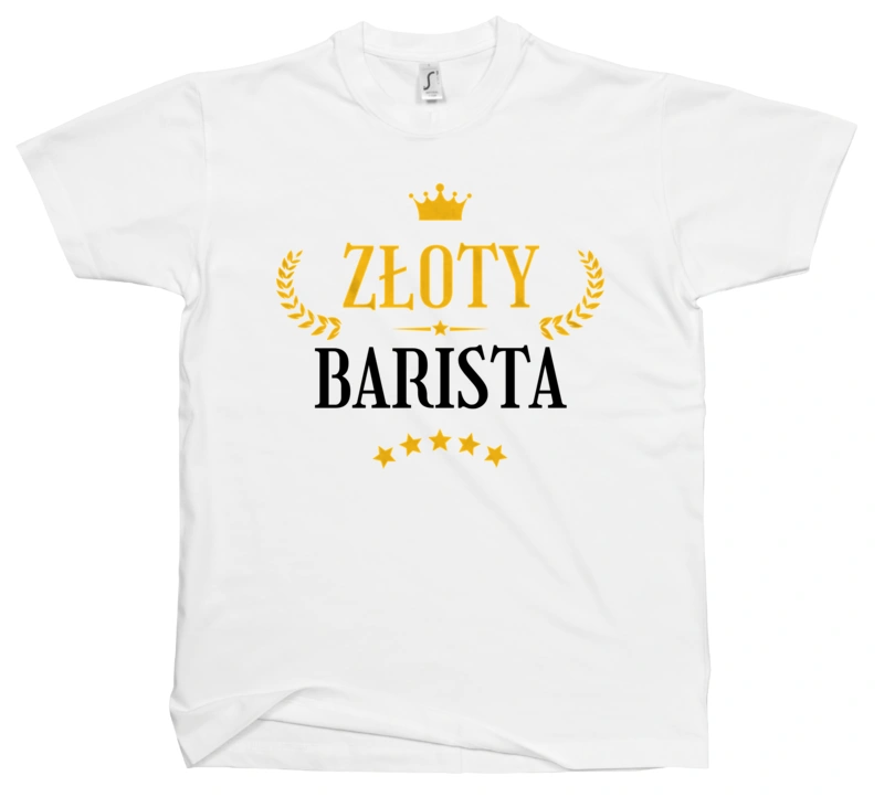 Złoty Barista - Męska Koszulka Biała