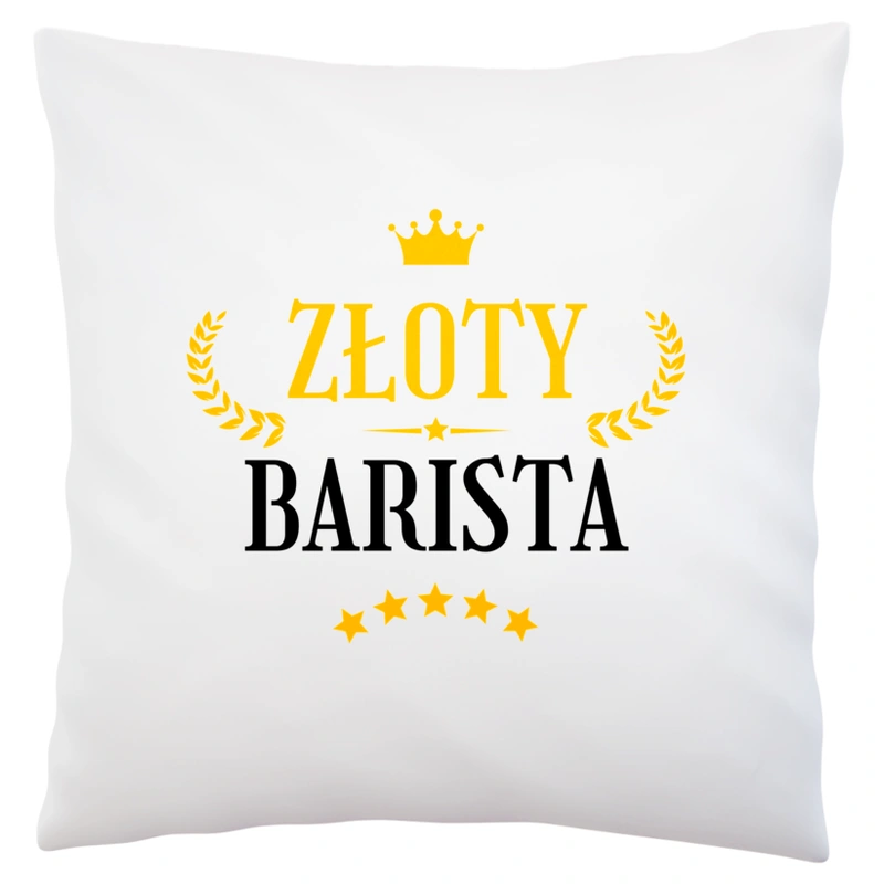 Złoty Barista - Poduszka Biała