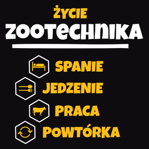 Zootechnik - Spanie Jedzenie - Męska Bluza z kapturem Czarna