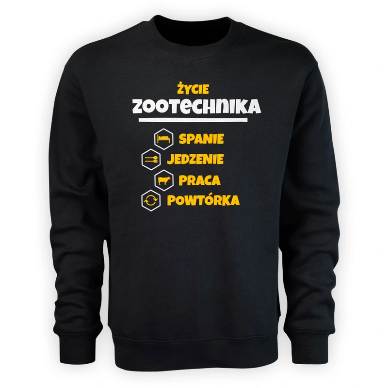 Zootechnik - Spanie Jedzenie - Męska Bluza Czarna