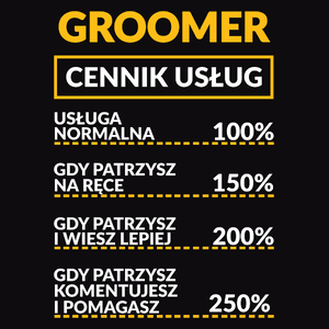 Groomer - Cennik Usług - Męska Bluza Czarna