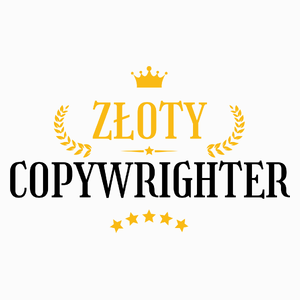 Złoty Copywrighter - Poduszka Biała