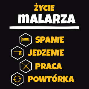 Malarz - Spanie Jedzenie - Męska Bluza z kapturem Czarna