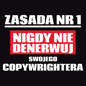 Zasada Nr 1 - Nigdy Nie Denerwuj Swojego Copywrightera - Męska Bluza z kapturem Czarna