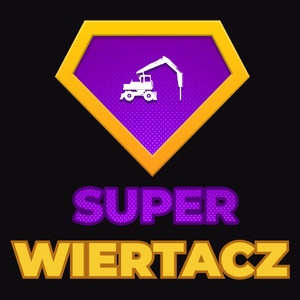 Super Wiertacz - Męska Koszulka Czarna