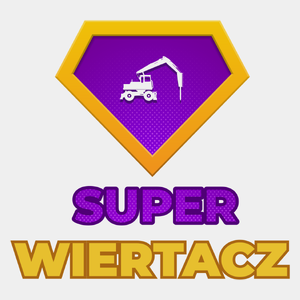 Super Wiertacz - Męska Koszulka Biała