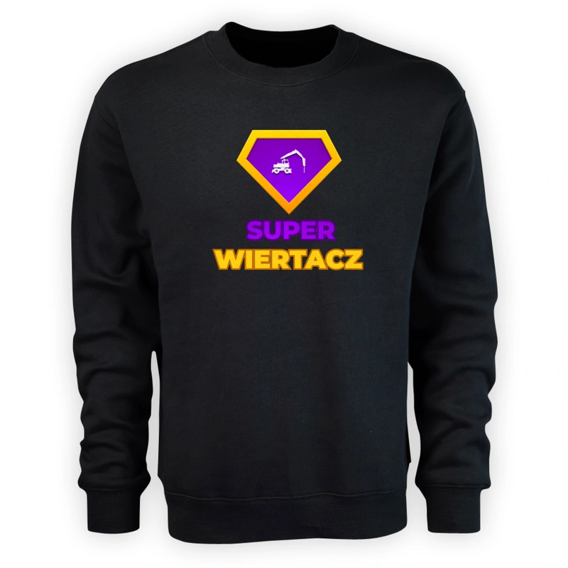 Super Wiertacz - Męska Bluza Czarna