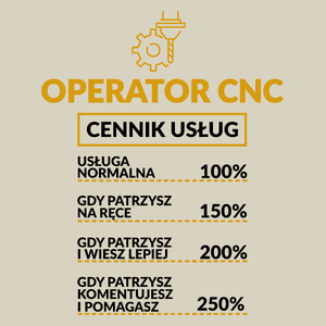 Operator Cnc - Cennik Usług - Torba Na Zakupy Natural