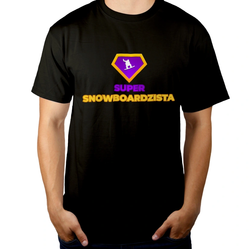 Super Snowboardzista - Męska Koszulka Czarna