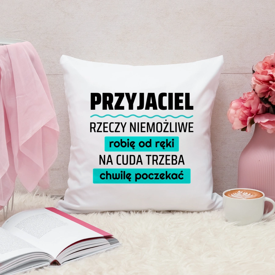 Przyjaciel - Rzeczy Niemożliwe Robię Od Ręki - Na Cuda Trzeba Chwilę Poczekać - Poduszka Biała