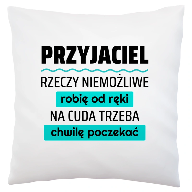 Przyjaciel - Rzeczy Niemożliwe Robię Od Ręki - Na Cuda Trzeba Chwilę Poczekać - Poduszka Biała