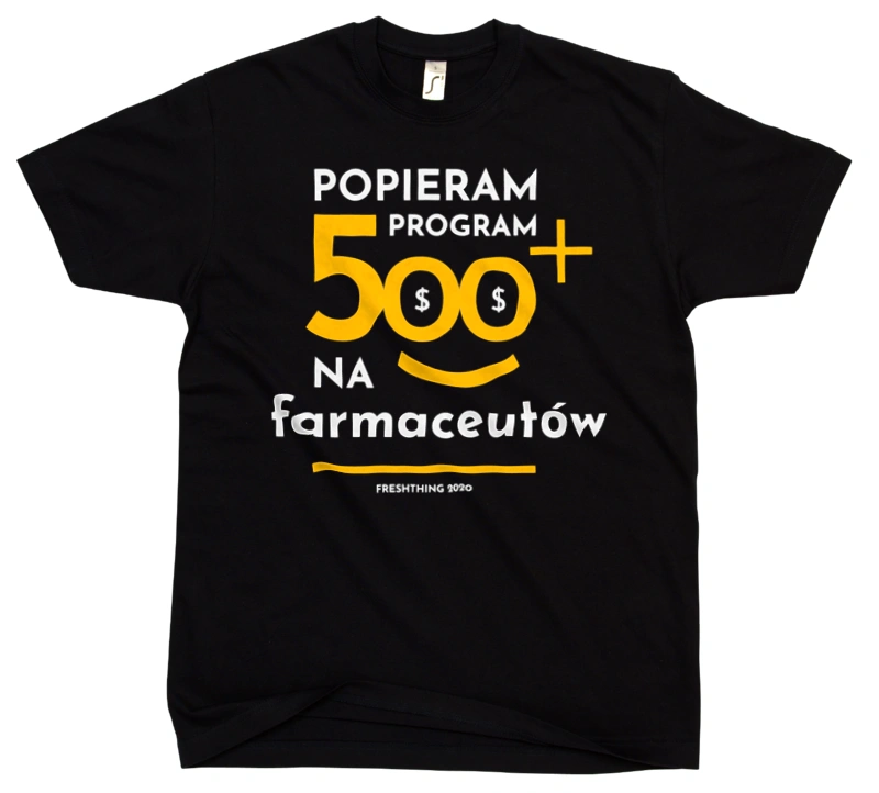 Program 500 Plus Na Farmaceutów - Męska Koszulka Czarna