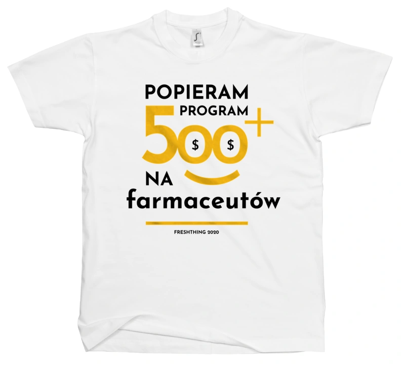 Program 500 Plus Na Farmaceutów - Męska Koszulka Biała