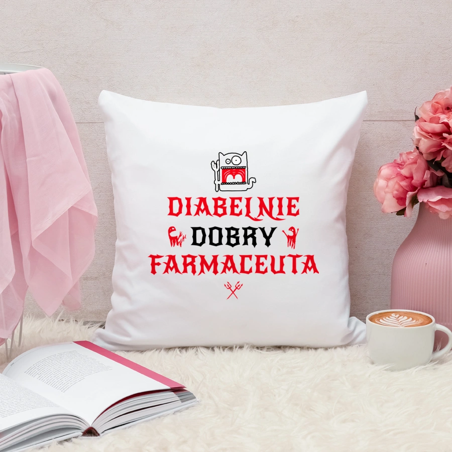 Diabelnie Dobry Farmaceuta - Poduszka Biała