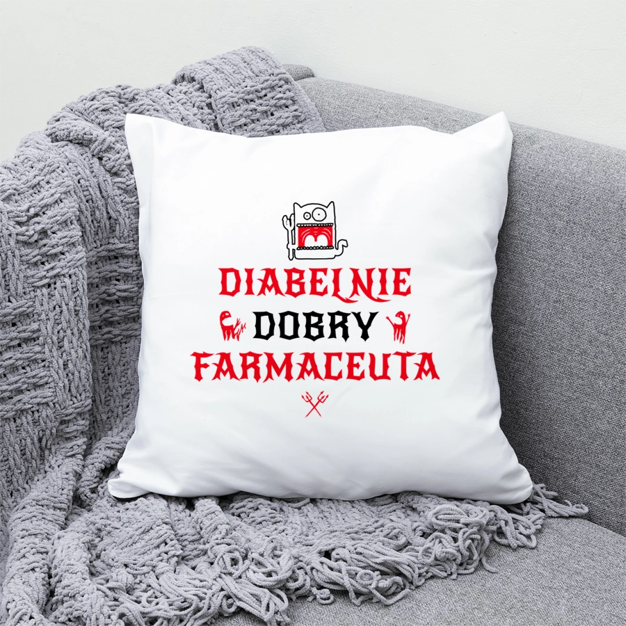 Diabelnie Dobry Farmaceuta - Poduszka Biała