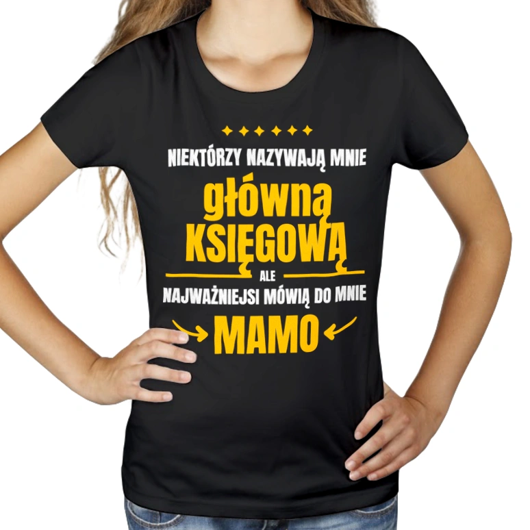 Mama Główna Księgowa - Damska Koszulka Czarna