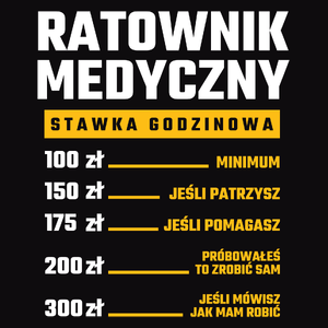 Stawka Godzinowa Ratownik Medyczny - Męska Bluza z kapturem Czarna