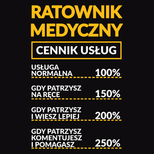 Ratownik Medyczny - Cennik Usług - Męska Bluza z kapturem Czarna