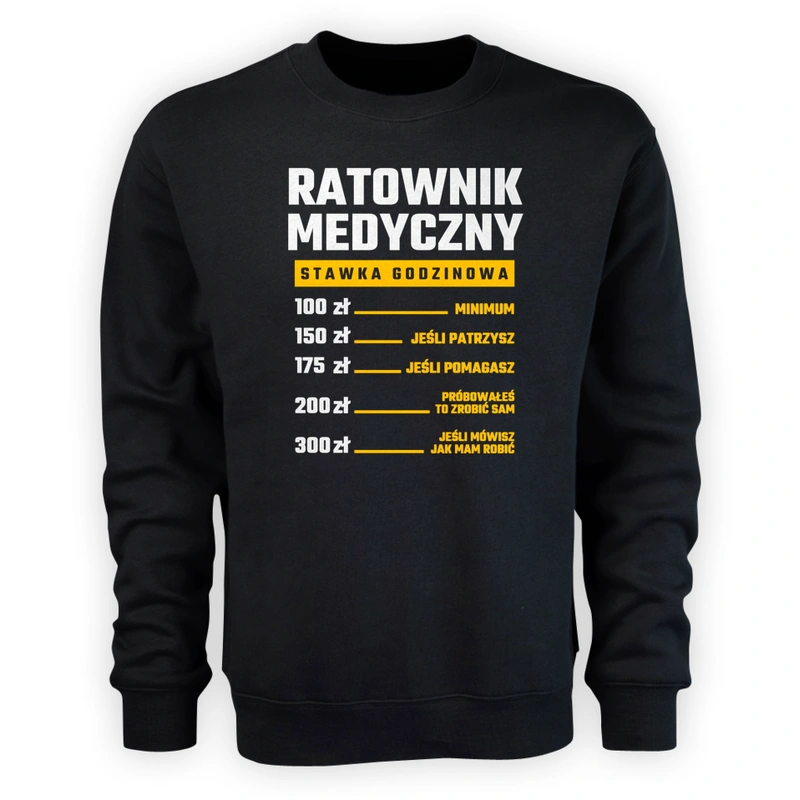 Stawka Godzinowa Ratownik Medyczny - Męska Bluza Czarna