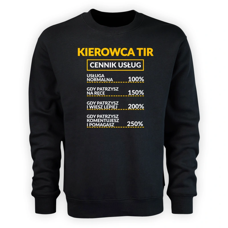 Kierowca Tir - Cennik Usług - Męska Bluza Czarna